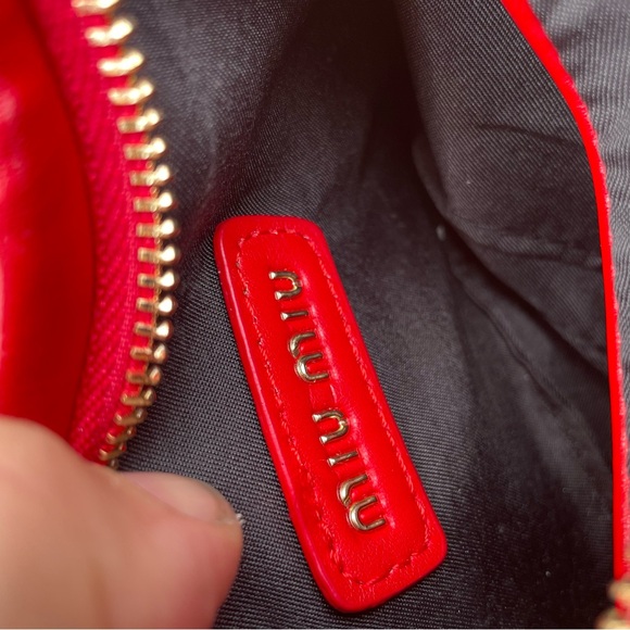 Miu Miu Mini Quilted Shoulder Red Bag - Picture 4 of 5